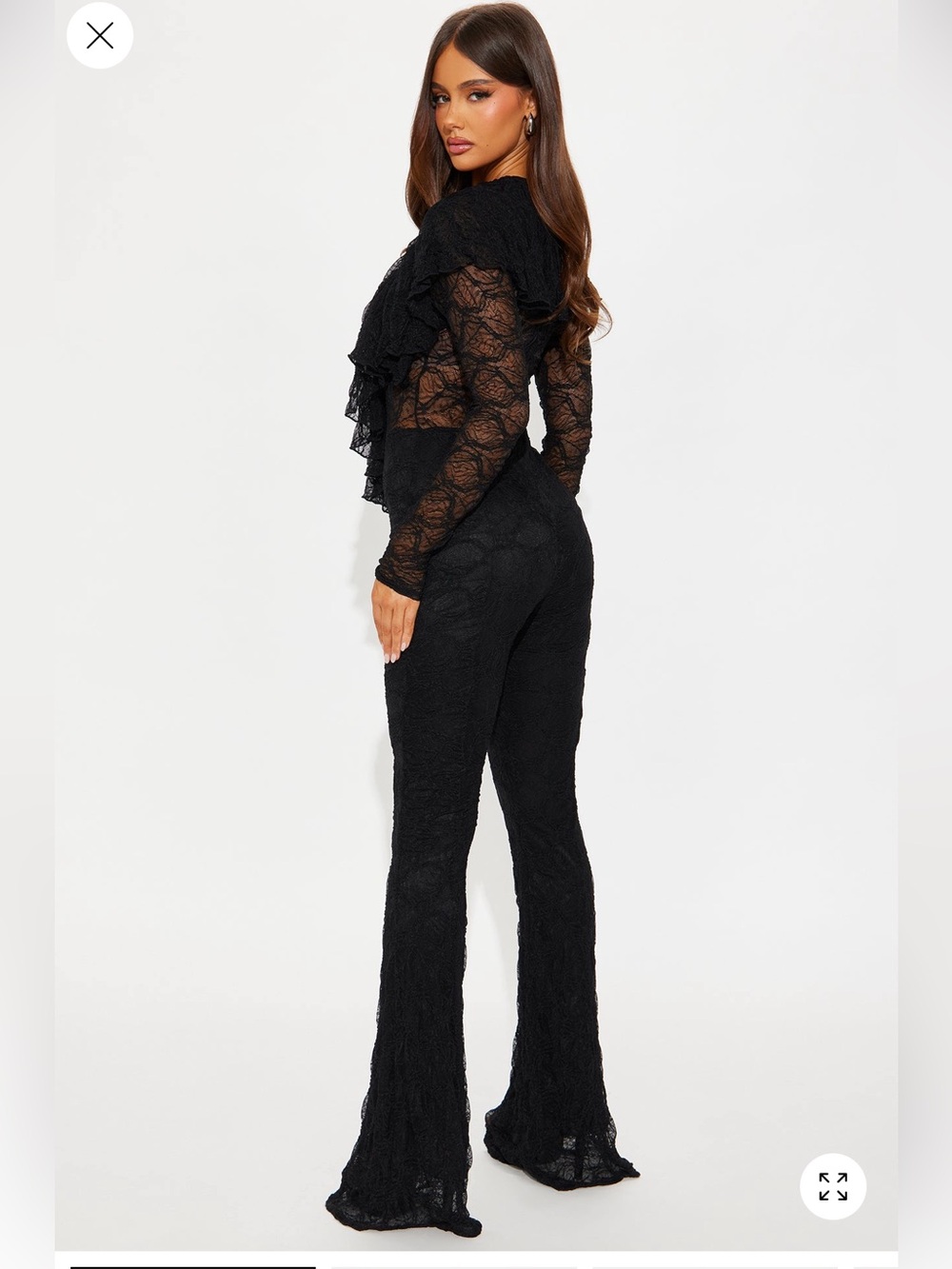 Fashion Nova Black Lace Boot Cut Jumpsuit - Picture 4 of 5